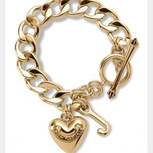 Juicy Couture Gold Heart Charm Bracelet